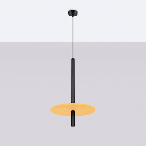Lampa wisząca filcowa Feltro 1xG9 czarno-żółta