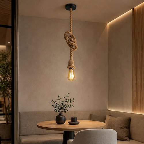 Lampa wisząca sznur 1xE27 120cm czarna podsufitka
