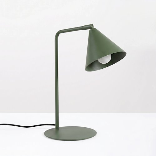 Lampa biurkowa ze stożkowym kloszem Nox 1xE14 zielona oliwka