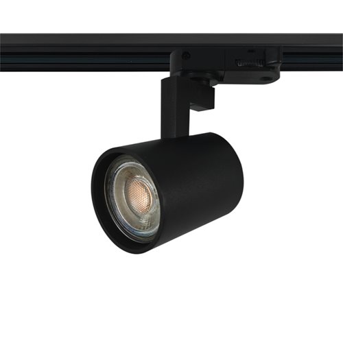 Czarny system szynowy 2m z 4 regulowanymi reflektorami GU10