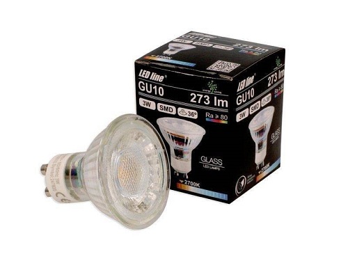 Żarówka LED line GU10 SMD 220-260V 3W 273lm 36˚ biała ciepła 2700K