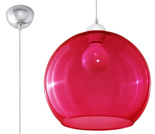 Lampa wisząca czerwona kula BALL 1xE27