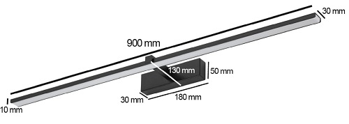 Lampa LED nad lustro VENUS 18W 90cm czarna