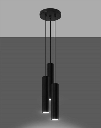 Lampa wisząca Cylindry LAGOS 3P czarna 3xGU10