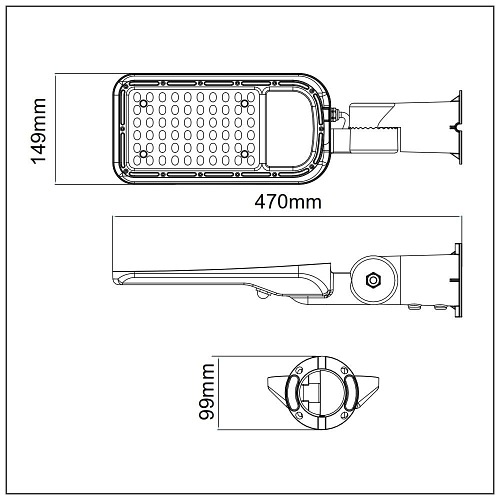 Lampa Uliczna LED V-TAC Samsung z uchwytem 50W VT-59ST 5000lm 6500K