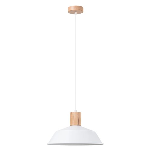 Lampa wisząca z okrągłym kloszem Fano 1xE27 biała