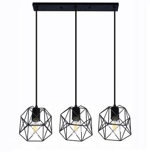 Lampa wisząca Zaffiro Loft Brylant 3xE27 prosta Czarna