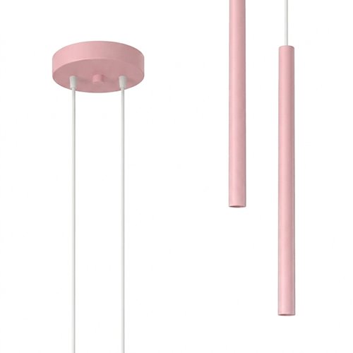 Lampa wisząca podwójna tuba Pastelo 2xG9 okrągła różowa