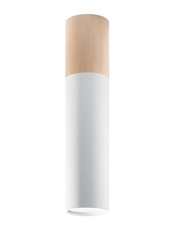 Halogen natynkowy drewniany PABLO 1xGU10 biały