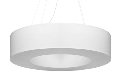 Lampa wisząca okrągła SATURNO 70 cm biała 6xE27