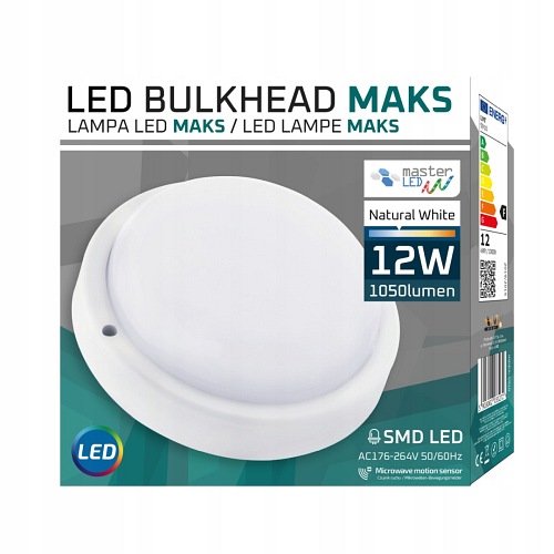 plafon led z czujnikiem 12w