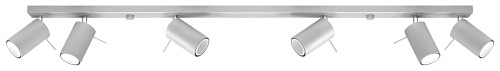 Lampa sufitowa 118cm z 6 reflektorami RING GU10 Szara