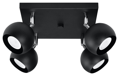 Lampa sufitowa kwadrat OCULARE 4xGU10 Czarna