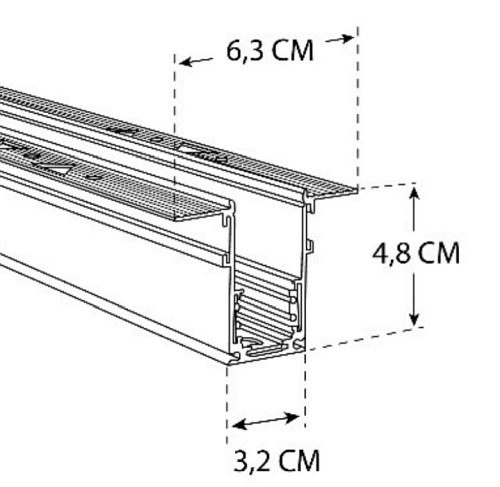 Szyna magnetyczna Biała podtynkowa - 100cm