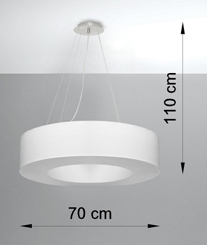 Lampa wisząca okrągła SATURNO 70 cm biała 6xE27