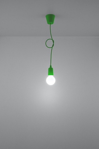 Lampa wisząca na kablu 1xE27 DIEGO zielona