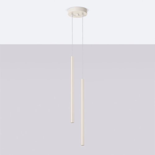 Lampa wisząca podwójna Pastelo 2xG9 okrągła beżowa