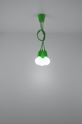Lampa wisząca na kablu 3xE27 DIEGO zielona