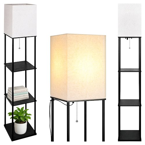 Lampa stojąca Square 1xE27 160cm czarna