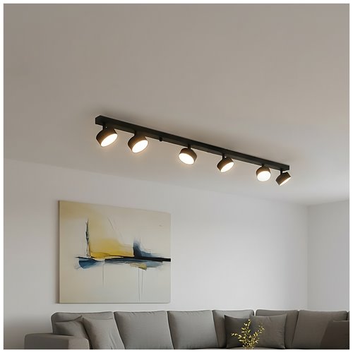 Lampa sufitowa listwa 6xGX53 Lunvigo 120cm czarna