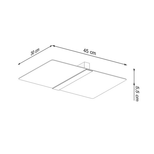 Lampa sufitowa prostokąt AZALIA 4xG9 mleczne szkło