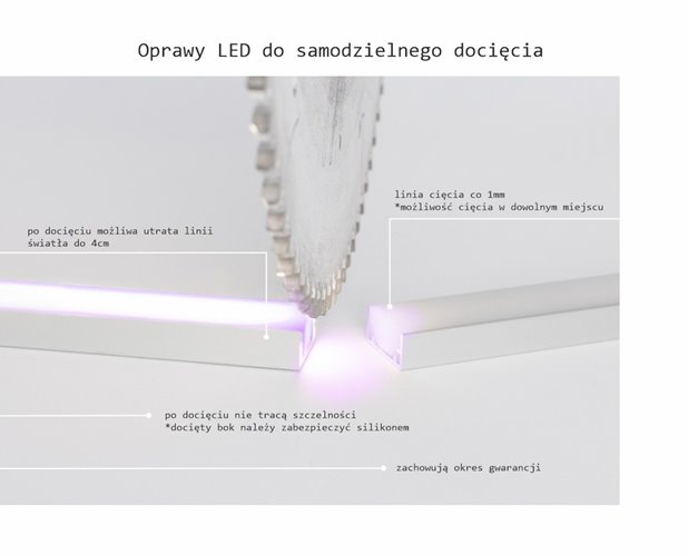 Oprawa liniowa LED IP68 AQU srebrna RGB 2m