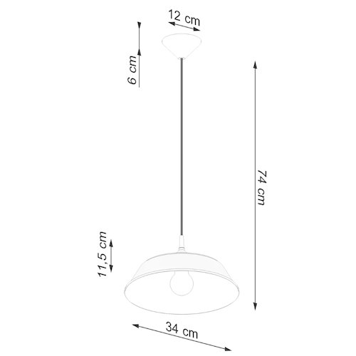 Lampa wisząca z okrągłym kloszem Frika 1xE27 biała