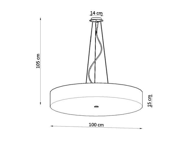 Lampa wisząca SKALA okrągła 100 cm 6xE27 czarna