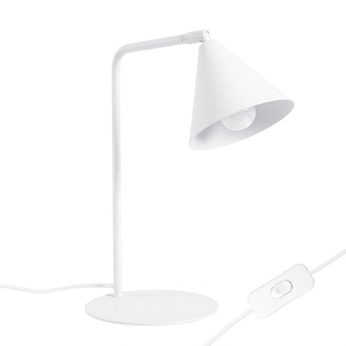 Lampa biurkowa ze stożkowym kloszem Nox 1xE14 biała