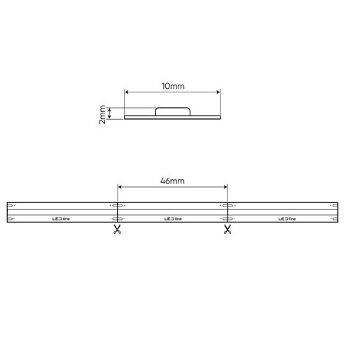 Taśma LED COB 24V IP66 PRIME 14W 528 LED Zimna - 5m