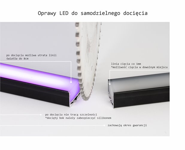 Oprawa liniowa LED IP68 Garden czarna RGB+CCT 3m