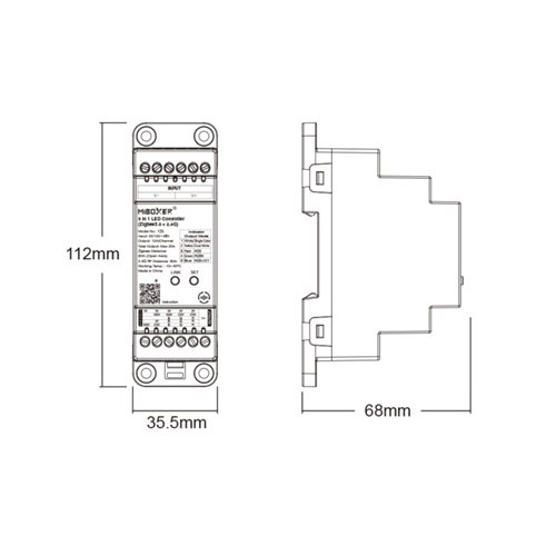 Mi-Light TZ5 sterownik LED Zigbee 5w1 na szynę DIN
