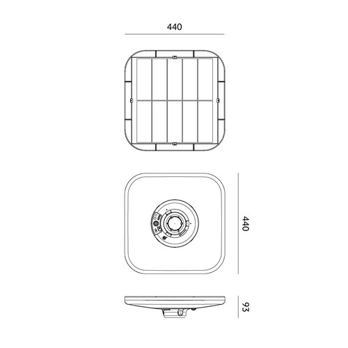 Lampa parkowa LED solarna Square 25W 3CCT z pilotem