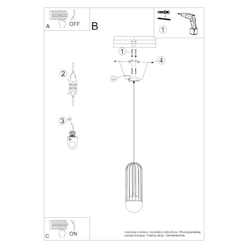 Lampa wisząca kula z dekoracją Brina 1xG9 czarna