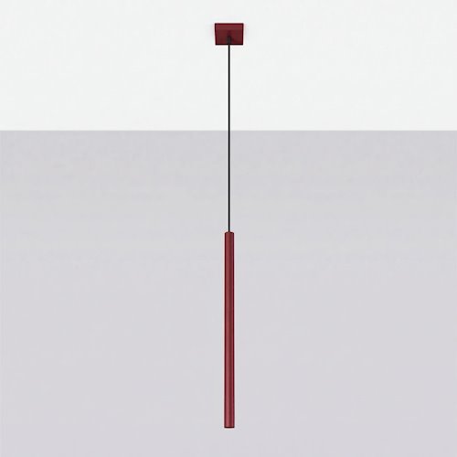 Lampa wisząca pojedyncza tuba Pastelo 1xG9 burgundowa