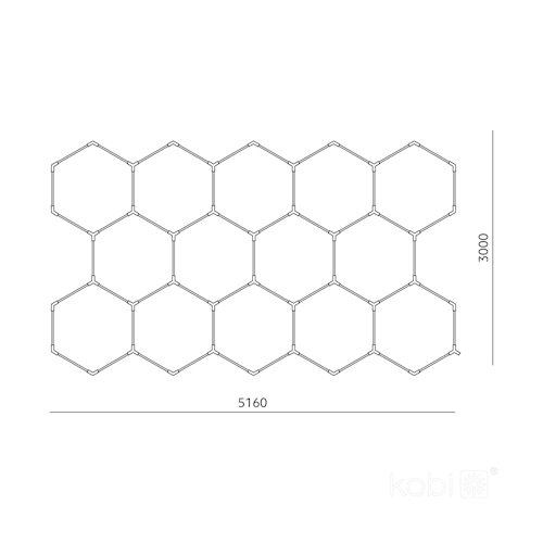 Lampa LED Hexagon Line 513W 51300lm 300x516cm 4000K