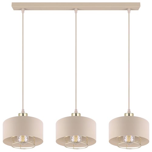 Potrójna lampa wisząca E27 Velto Loft listwa 60cm beżowa
