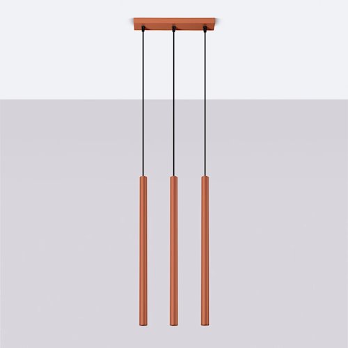 Lampa wisząca potrójna Pastelo 3xG9 listwa ochra czerwona