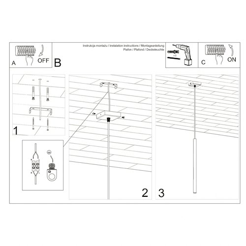 Lampa wisząca pojedyncza tuba Pastelo 1xG9 żółta