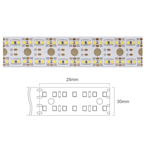 Taśma LED 24V Dual 320xSMD2835 CRI90 36W 4680lm 4000K
