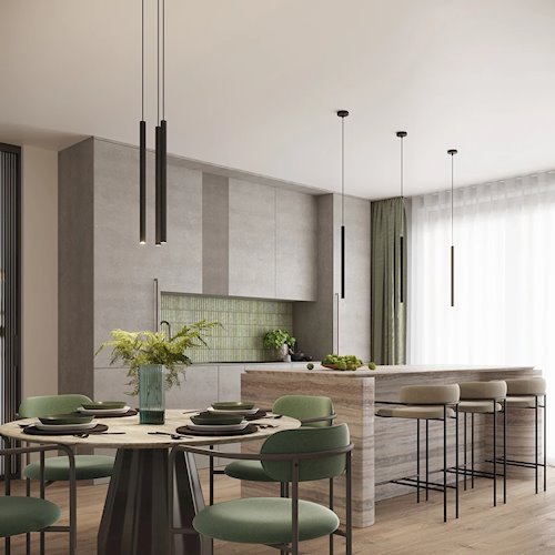 Lampa wisząca potrójna Arche okrągła 3xG9 czarna