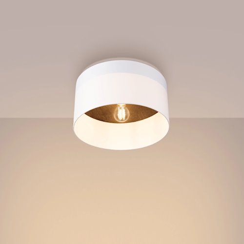 Lampa sufitowa drewniana Telesto 1xE27 biały/ciemny brąz