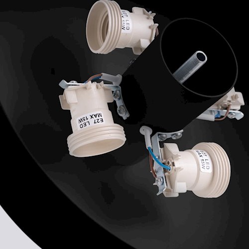 Lampa sufitowa okrągła Omiq 4xE27 czarna