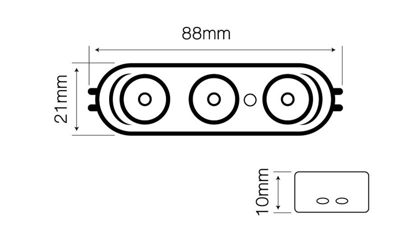 Moduł OPTO LED line 3xSMD2835 12V 2,5W 6500K