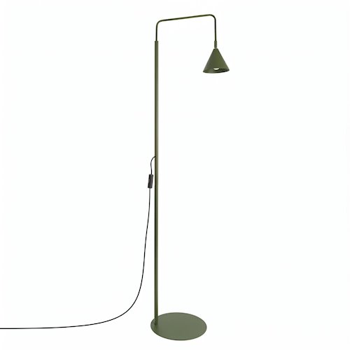 Lampa podłogowa ze stożkowym kloszem Nox 1xE14 zielona oliwka