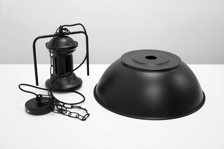 Lampa wisząca LOFT GRAVIS 1xE27 czarna na łańcuchu