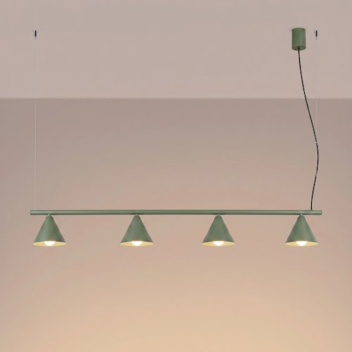 Lampa wisząca Nox 4-punktowa 4xE14 zielona oliwkowa