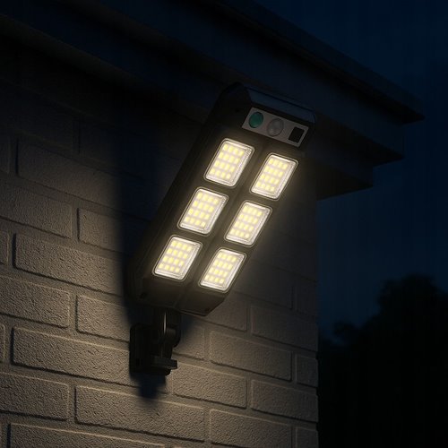 Lampa uliczna solarna Slim 300lm 6500K z czujnikiem i pilotem