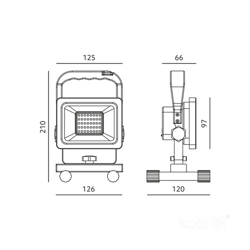 Naświetlacz LED z akumulatorem TIGRA 20W 1600lm Neutralny
