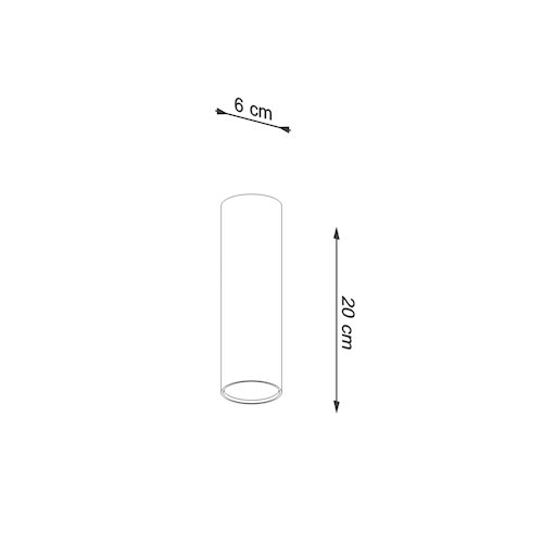 Tuba sufitowa Lagos 20 cm 1xGU10 ochra czerwona